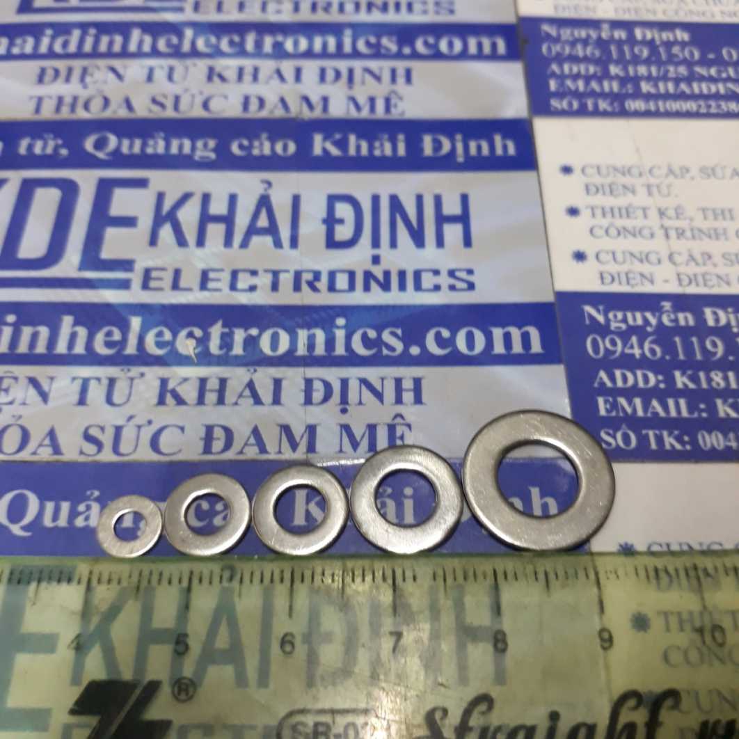VÒNG ĐỆM long đền phẳng INOX inoc không gỉ M2 M3 M4 M5 M6 M8 M10 M12 M14 M16 LỖ PHI 2mm ~ 16mm kde3503