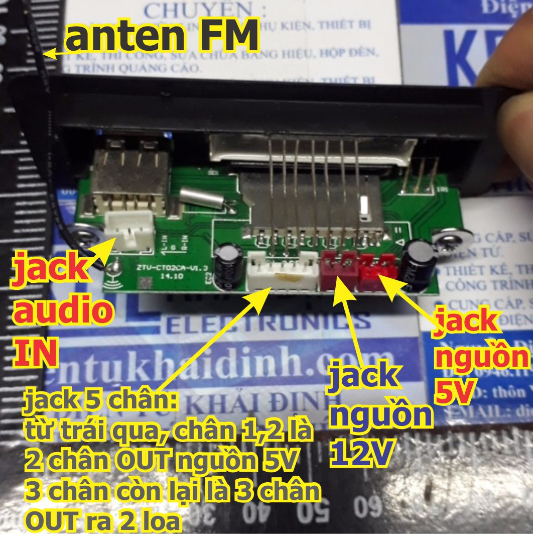 Module Giải Mã MP3+FM, MicroSD, USB OUT: 2x3W + REMOTE (LÀM MÁY NGHE NHẠC) D4A4-2 kde4332