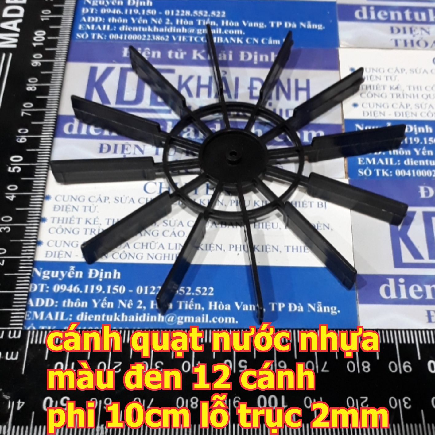 Cánh quạt nước nhỏ nhựa màu đen chế tàu mô hình... đường kính 7cm / 10cm lỗ trục 2mm kde4361