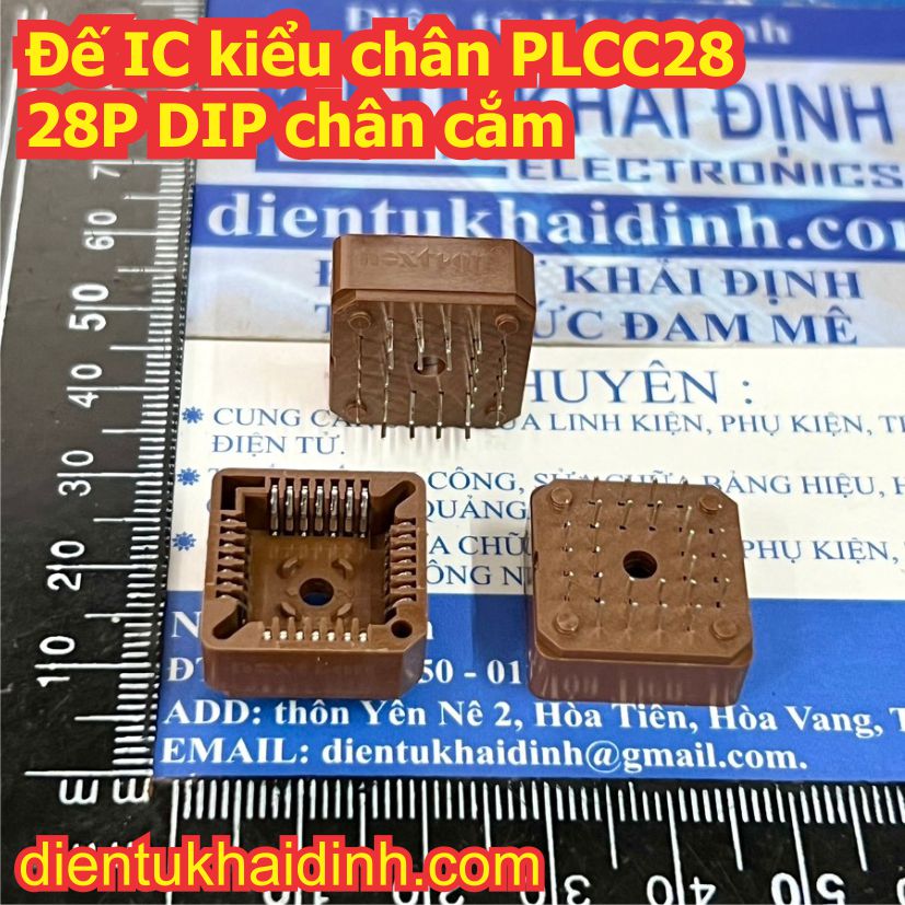 3 cái Đế nâu gắn IC 28P 32P 44P PLCC28 PLCC32 PLCC44 28, 32, 44 chân Chân Cắm, dán socket vi điều khiển kde0487