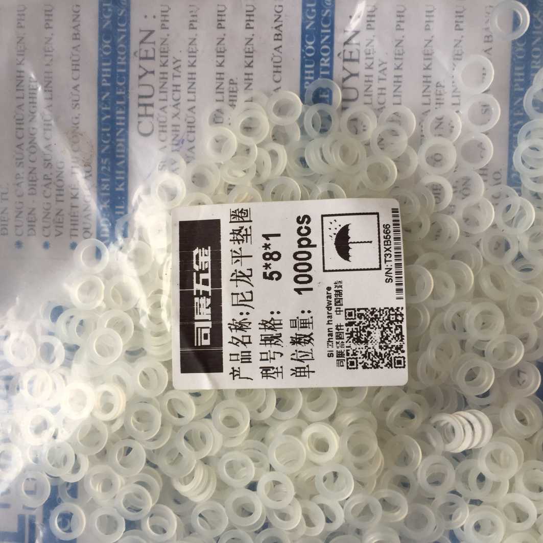 vòng đệm nhựa phẳng Long đền nhựa trắng các cỡ M2 đến M20 lỗ 2mm đến 20mm kde0210