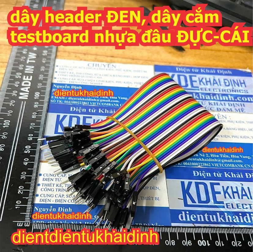 Tấm 40 dây jack cắm testboard bo nhựa đục lỗ header miếng DÀI 30cm 40cm 2 đầu đực-đực, đực-cái, cái-cái kde2217