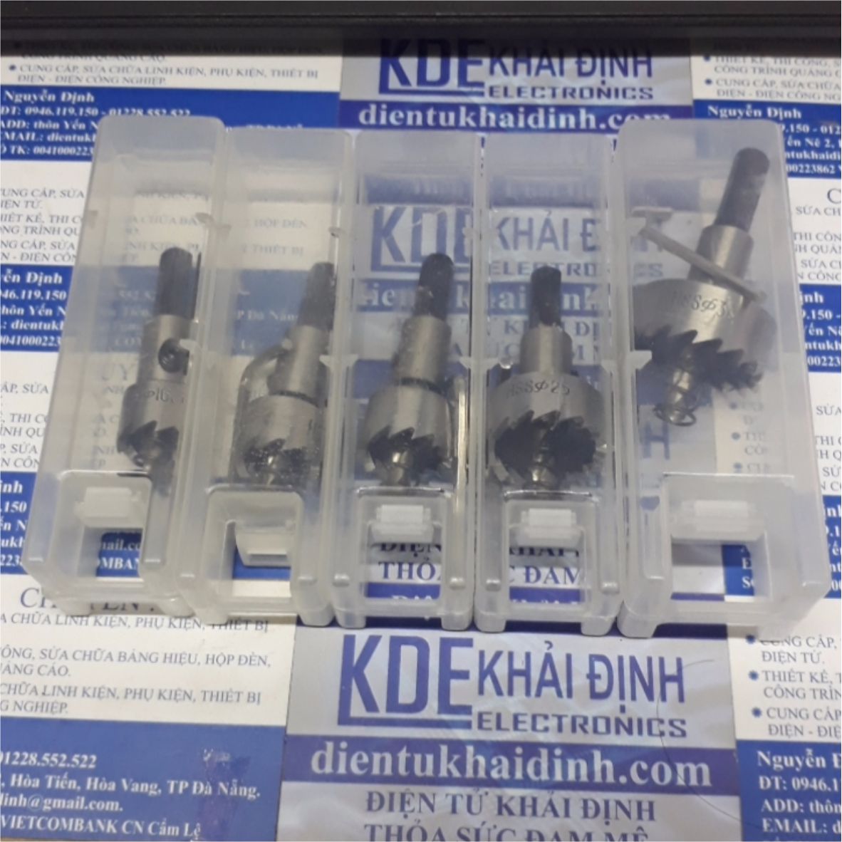 5 MŨI KHOAN THÉP khoét lỗ lớn HSS LỖ 16, 18.5, 20, 25, 30mm kde4639