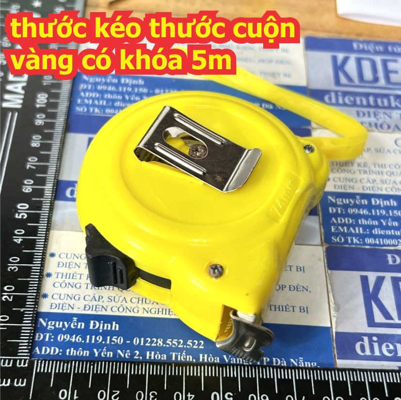 thước kéo thước cuộn vàng có khóa 5m kde4741
