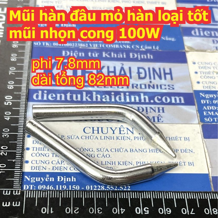 Mũi hàn đầu mỏ hàn loại tốt mũi nhọn cong 40W / 60W / 80W / 100W kde2384