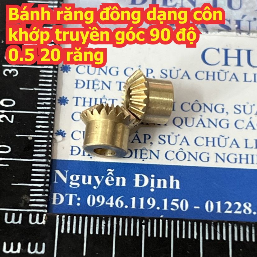 Bánh răng đồng dạng côn khớp truyền góc 90 độ 0.5 20 răng lỗ trục 3mm / 4mm kde4883