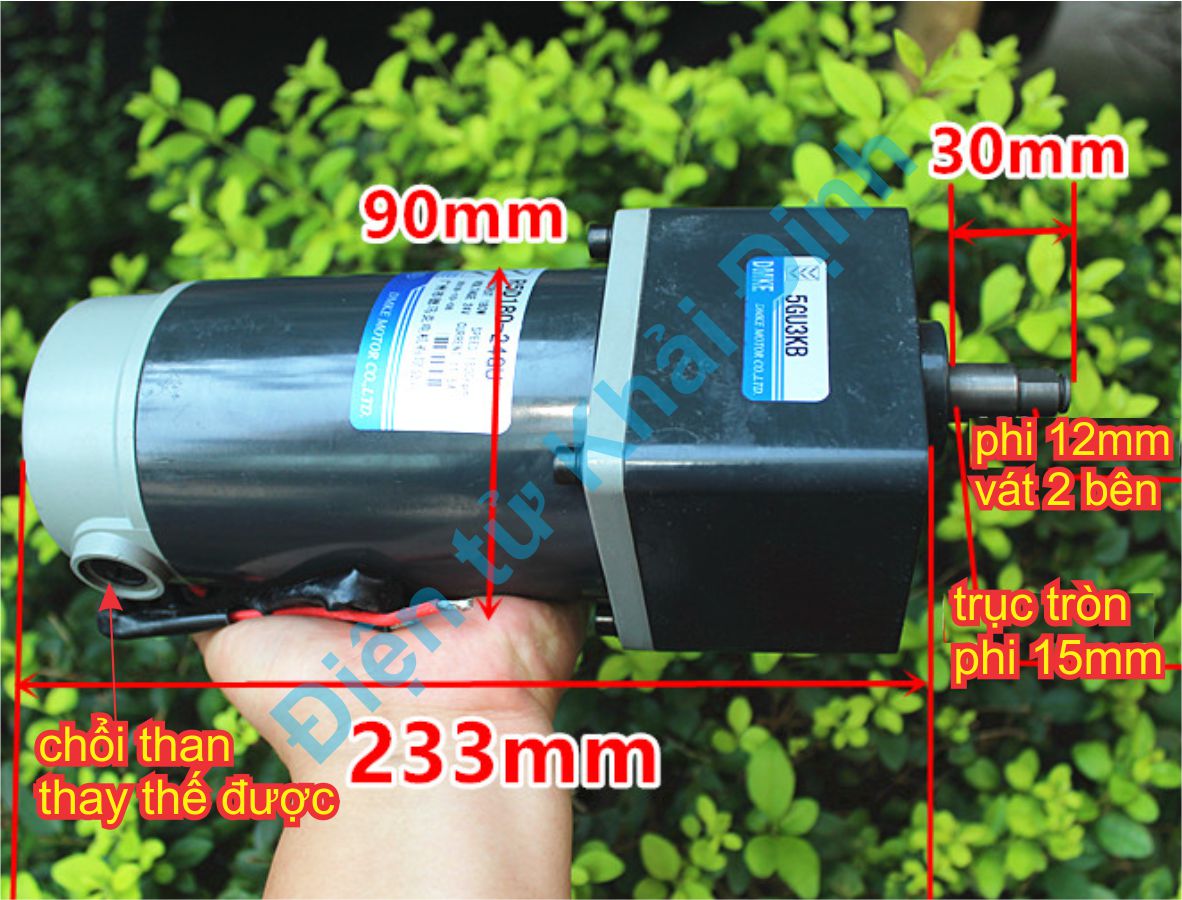 Động cơ giảm tốc 5GU3KB R5D180 24GU 5-24V 370-1800V/P 180W 5Kg chạy êm hiệu suất cao kde4885