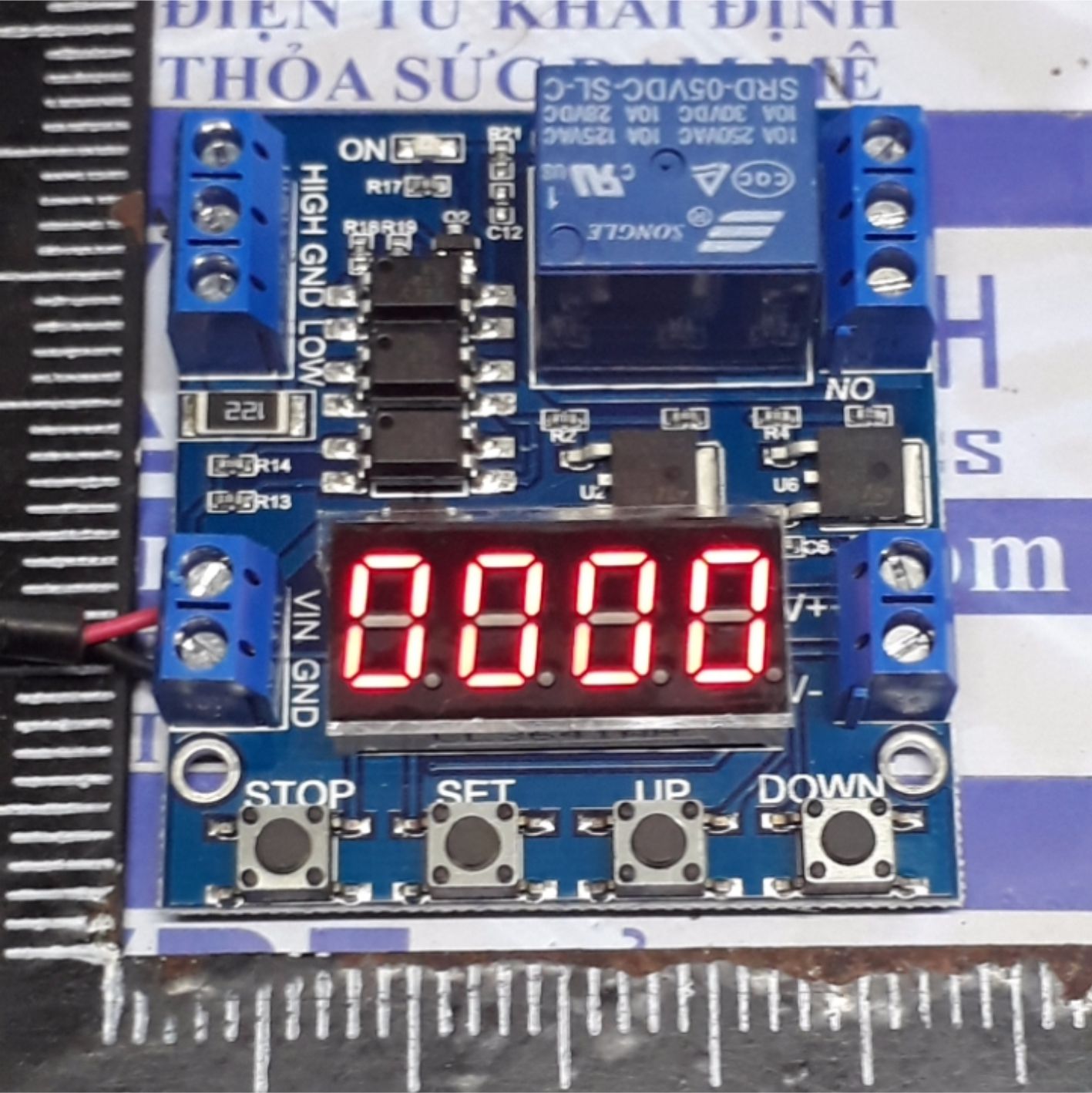 MODULE DELAY 0.01S-9999 PHÚT LED HIỂN THỊ, 4 PHÍM NHẬP, dùng RELAY làm mạch sạc acquy kde4904
