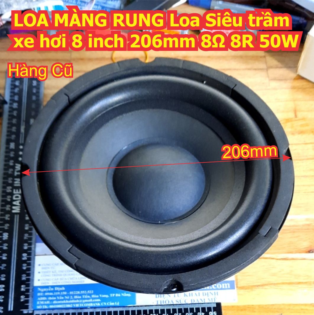 LOA MÀNG RUNG Loa Siêu trầm bass xe hơi 8 inch 215mm 8Ω 8R 50W kde5023