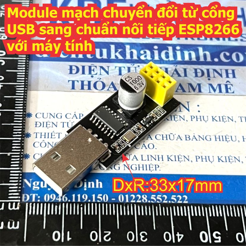 Module mạch chuyển đổi từ cổng USB sang chuẩn nối tiếp ESP8266 với máy tính kde5048