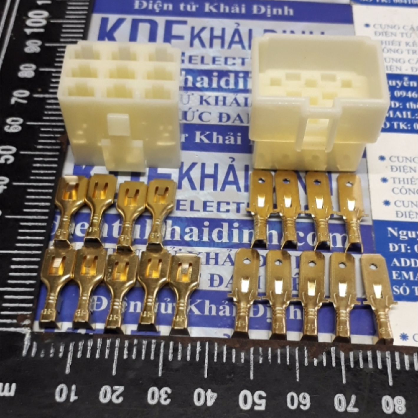 Bộ RỜI ĐẦU NHỰA ĐỰC CÁI, LÕI ĐỒNG ĐỰC CÁI HEADER 6.3mm jack oto ô tô các loại 1P ~ 12P kde1702