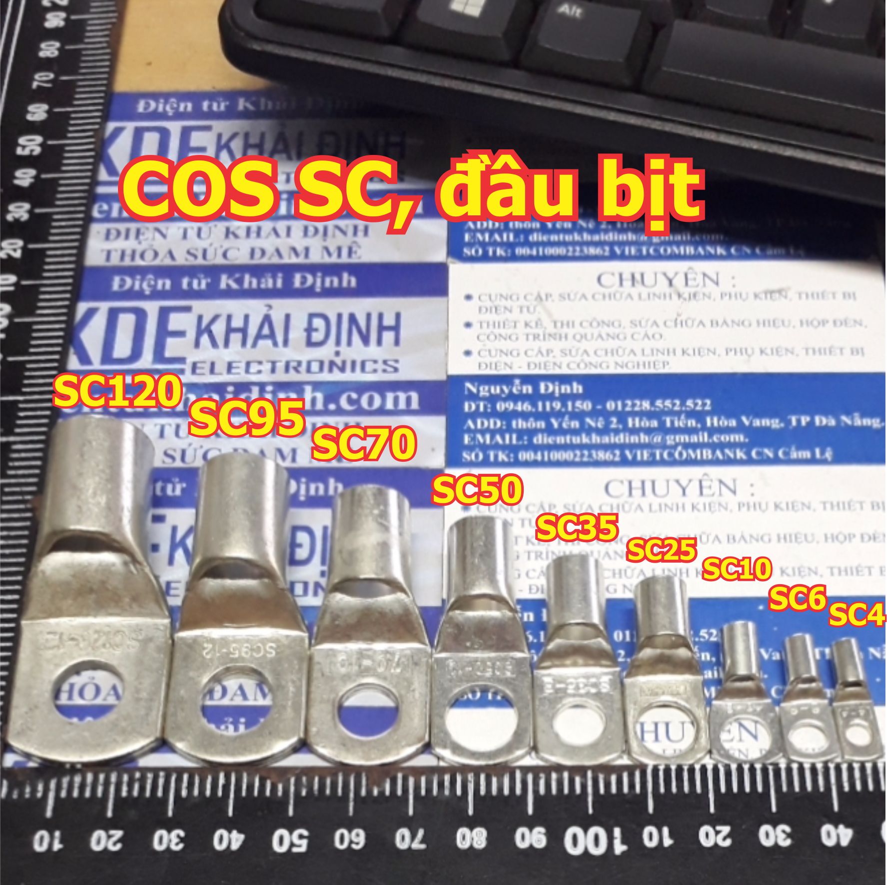 Đầu COS SC trần, bịt đầu, bằng đồng mạ si chống oxi hóa SC95 kde5197