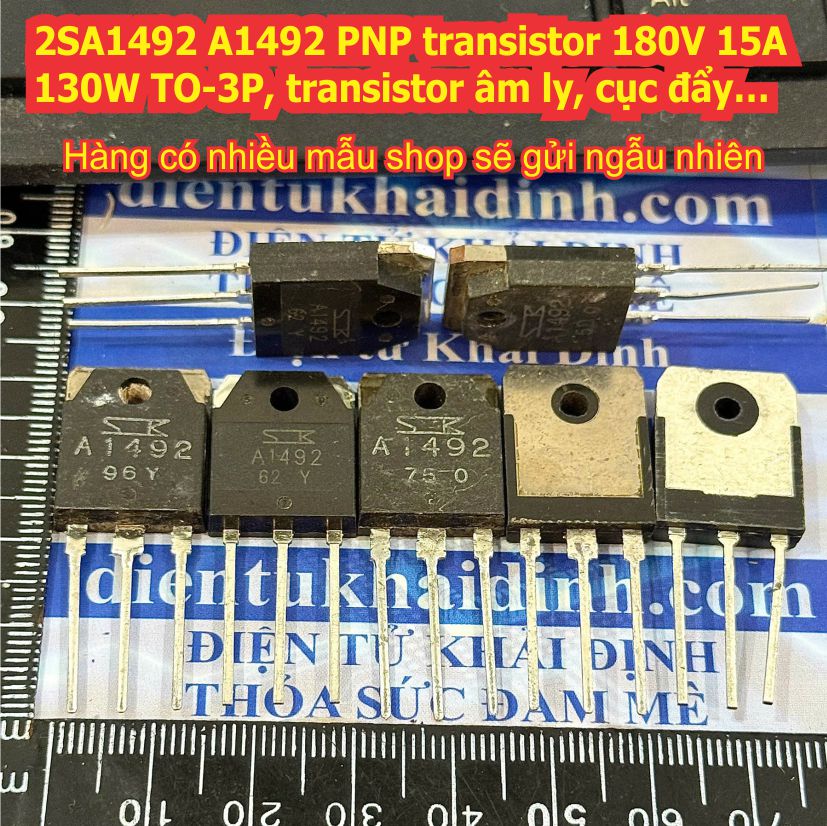 2SA1492 A1492 PNP transistor 180V 15A 130W TO-3P, transistor âm ly, cục đẩy... kde5347