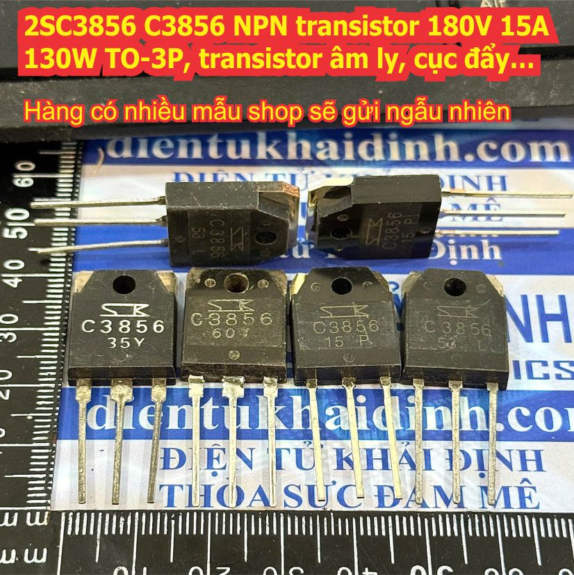 2SC3856 C3856 NPN transistor 180V 15A 130W TO-3P, transistor âm ly, cục đẩy… kde5348