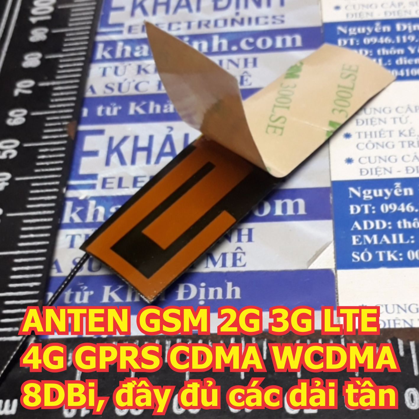ANTEN GSM 2G 3G LTE 4G GPRS CDMA WCDMA 8DBi, cổng IPEX, tấm FPC: 22x80mm, DÂY DÀI 12cm kde5354
