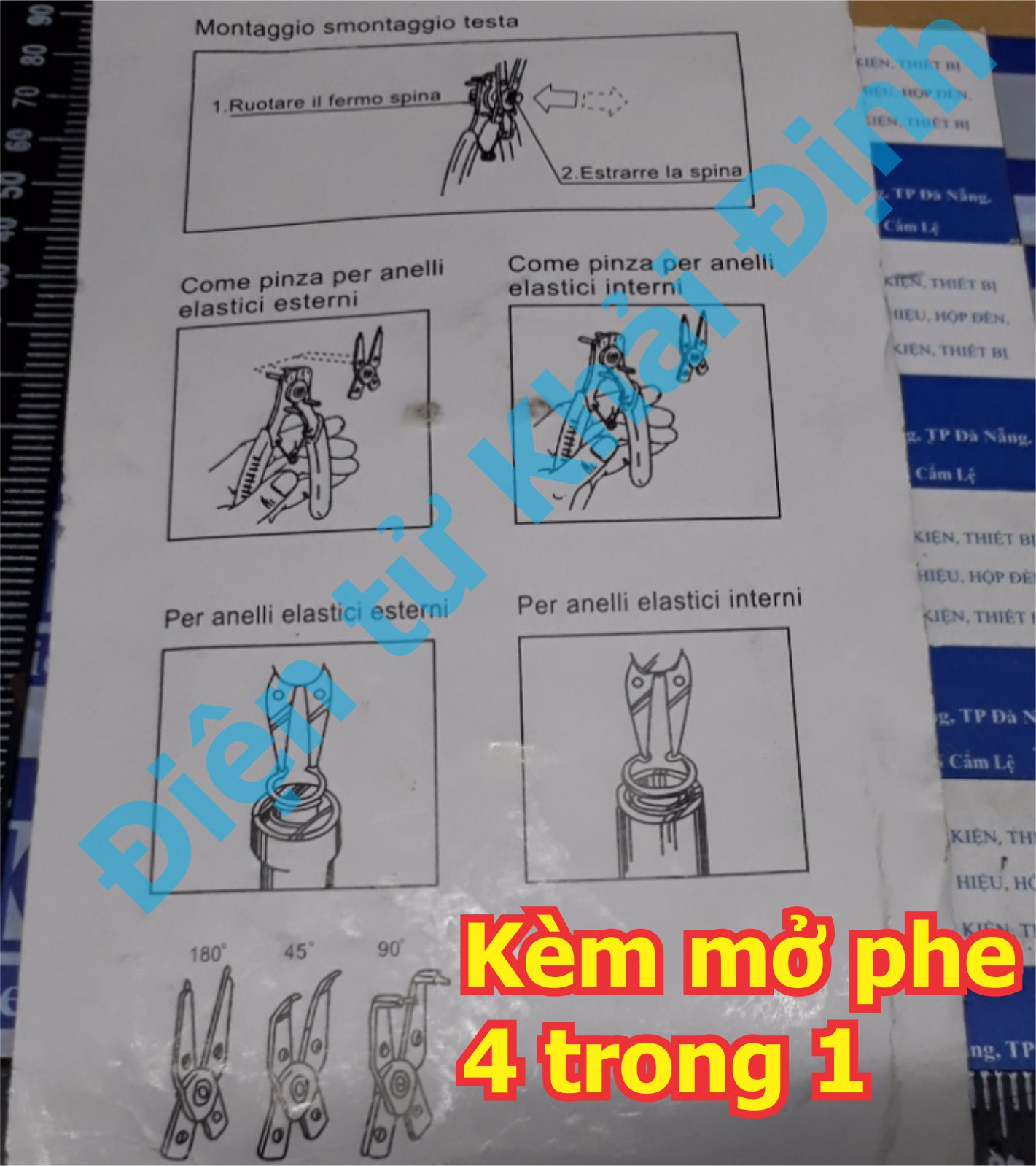 kèm mở phe 150mm 6 inch, 4 trong 1, mở được cho 2 kiểu phe A, B kde5357