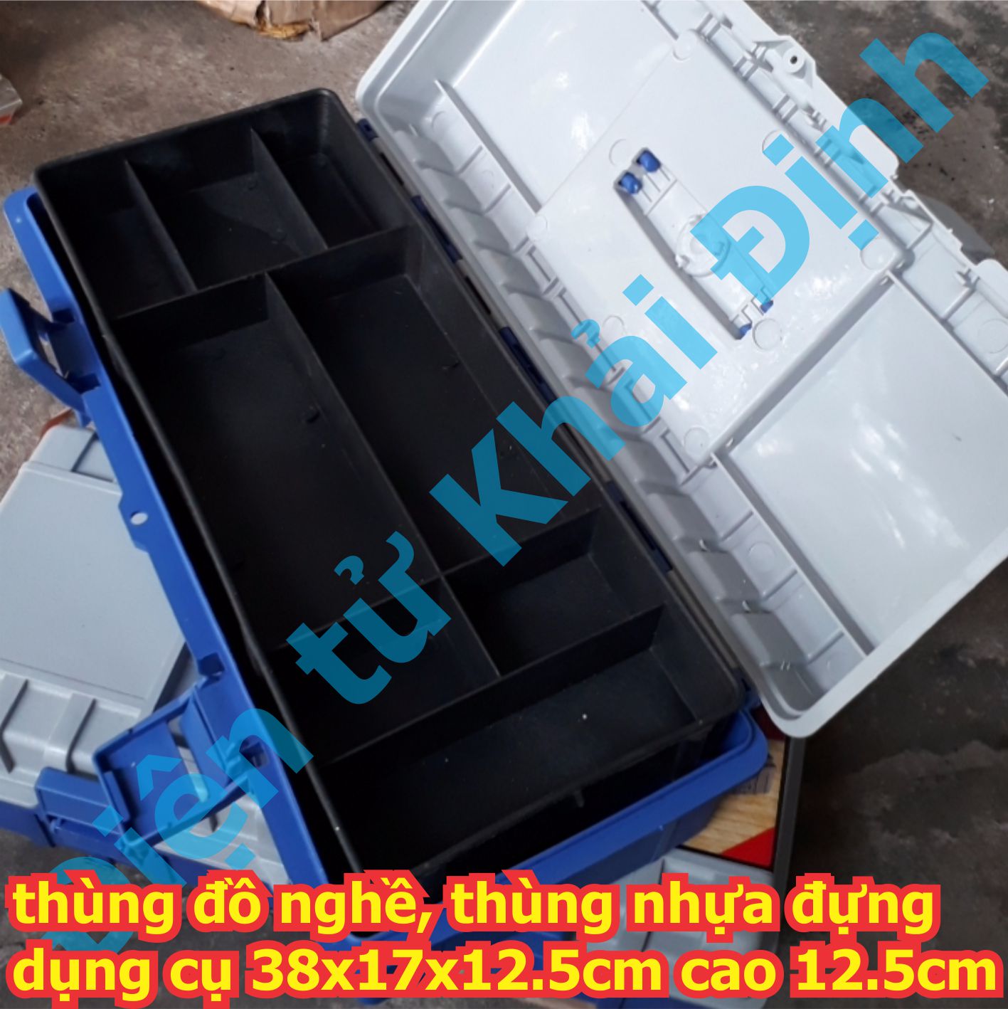 thùng đồ nghề, thùng nhựa đựng dụng cụ 38x17x12.5cm cao 12.5cm kde5766