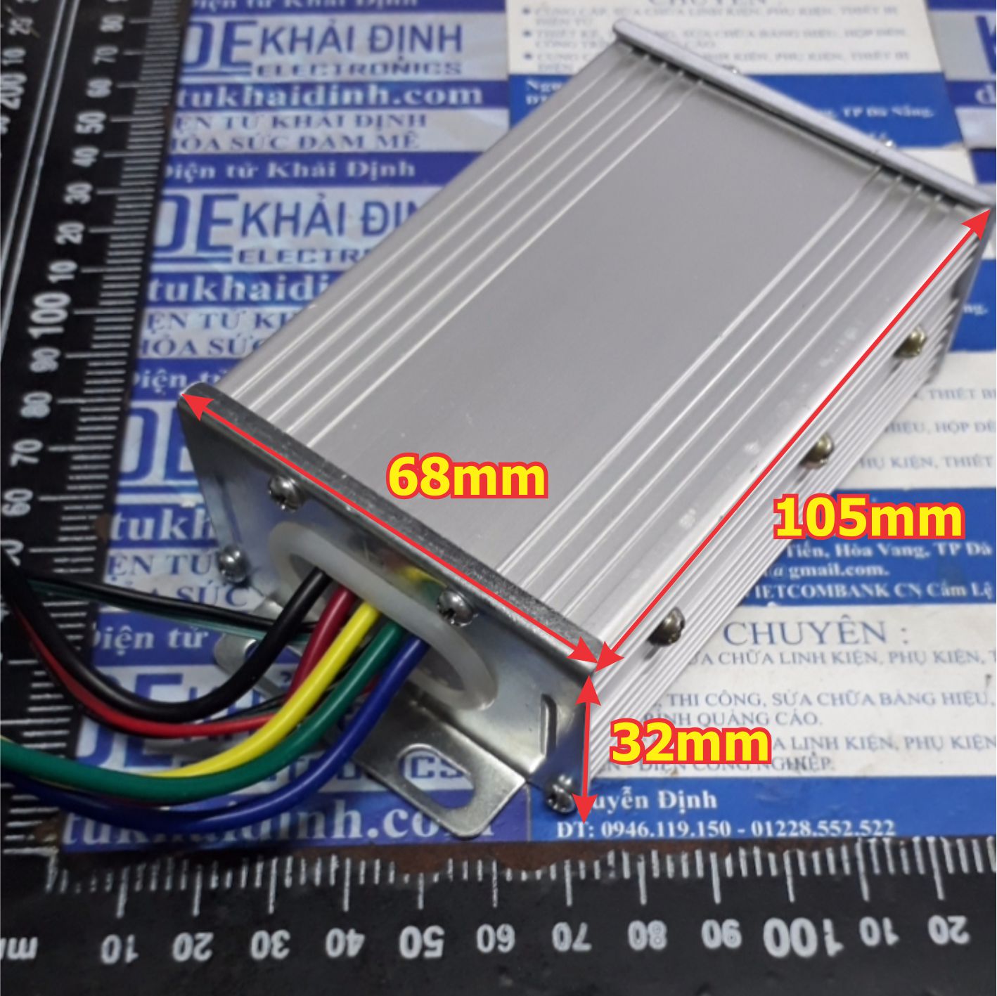 Module điều khiển động cơ brushless không chổi than 24-48Vdc 480W, hộp nhôm, 250g kde5779