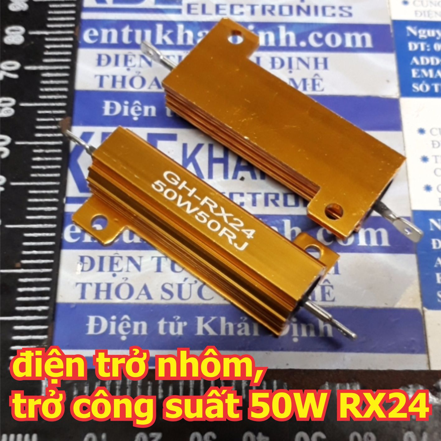 Điện trở nhôm vàng điện trở công suất 50W 5% RX24 GH-RX24 50W2J 50W5ΩJ 50W10RJ 50W20RJ 50W100RJ 50W1KJ 50W10KJ kde5916