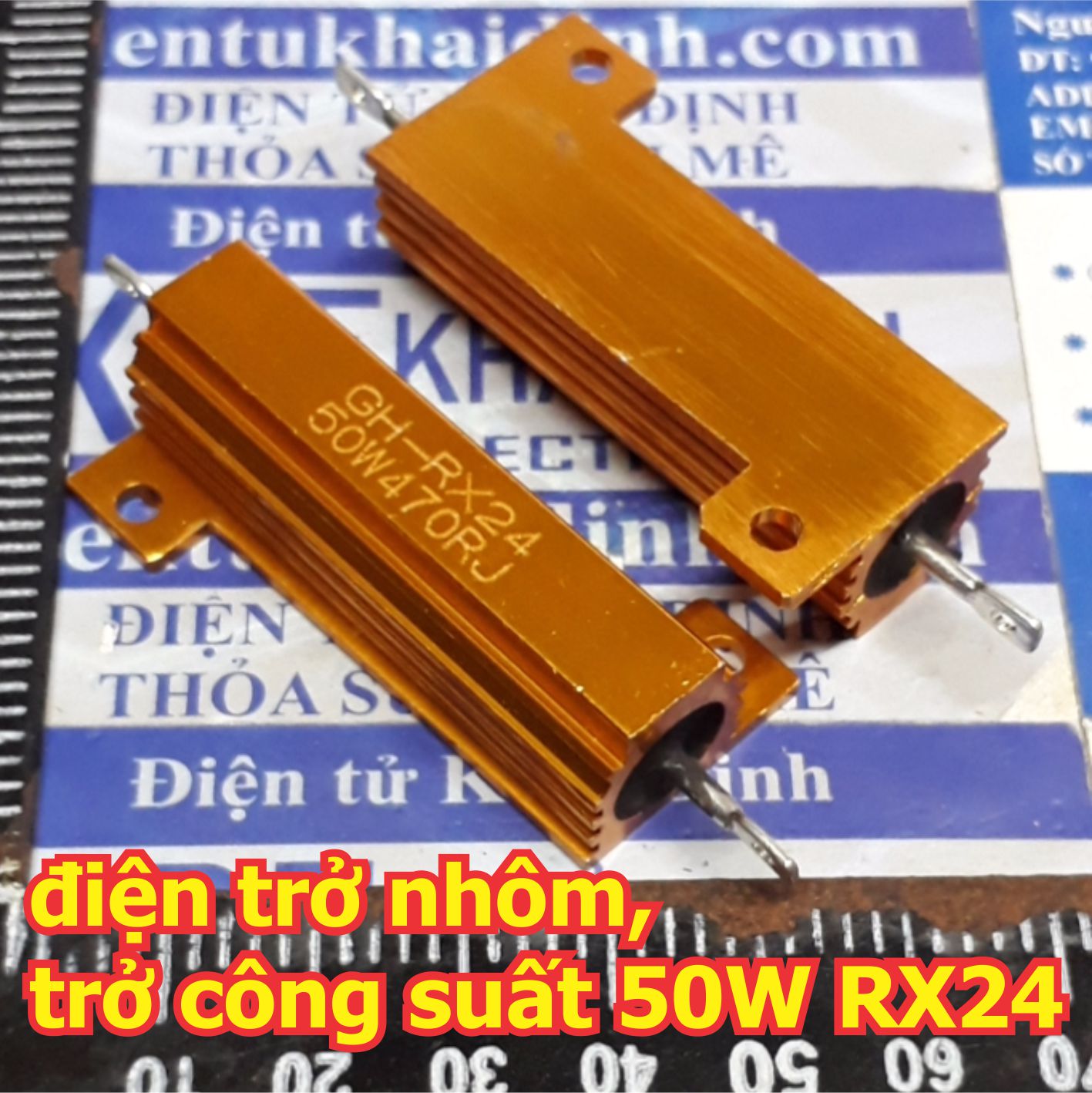 Điện trở nhôm vàng điện trở công suất 50W 5% RX24 GH-RX24 50W2J 50W5ΩJ 50W10RJ 50W20RJ 50W100RJ 50W1KJ 50W10KJ kde5916