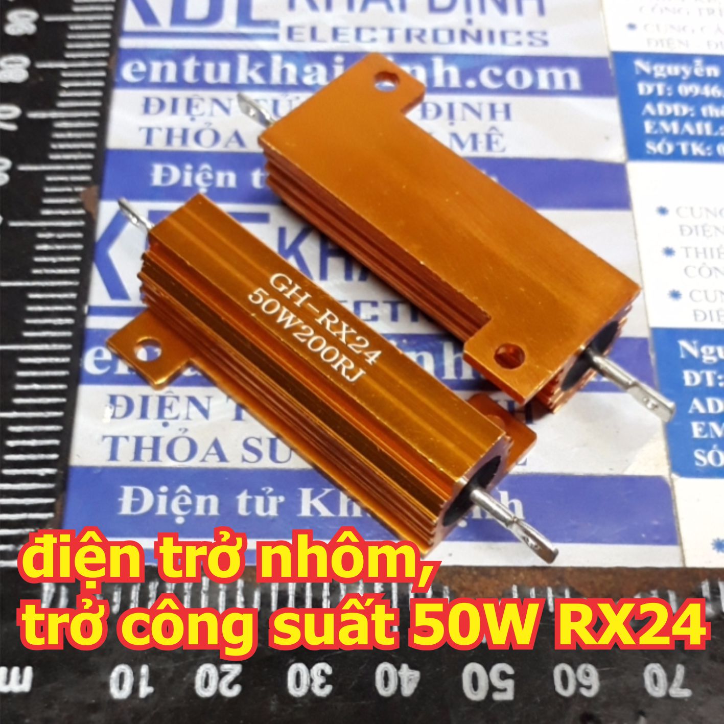Điện trở nhôm vàng điện trở công suất 50W 5% RX24 GH-RX24 50W2J 50W5ΩJ 50W10RJ 50W20RJ 50W100RJ 50W1KJ 50W10KJ kde5916
