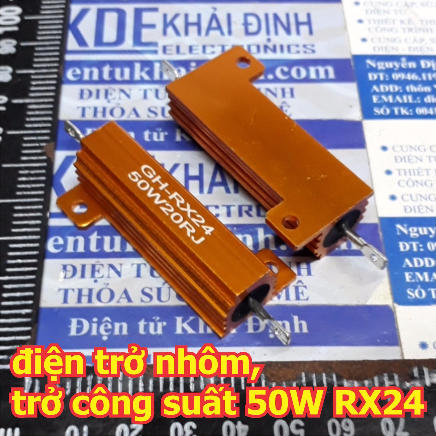 Điện trở nhôm vàng điện trở công suất 50W 5% RX24 GH-RX24 50W2J 50W5ΩJ 50W10RJ 50W20RJ 50W100RJ 50W1KJ 50W10KJ kde5916