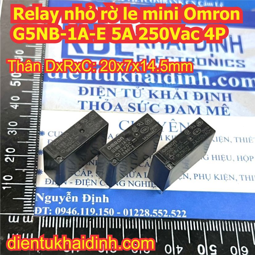 Relay nhỏ rờ le mini Omron G5NB-1A-E 5A 250Vac 4P 5Vdc 12Vdc 24Vdc kde5999