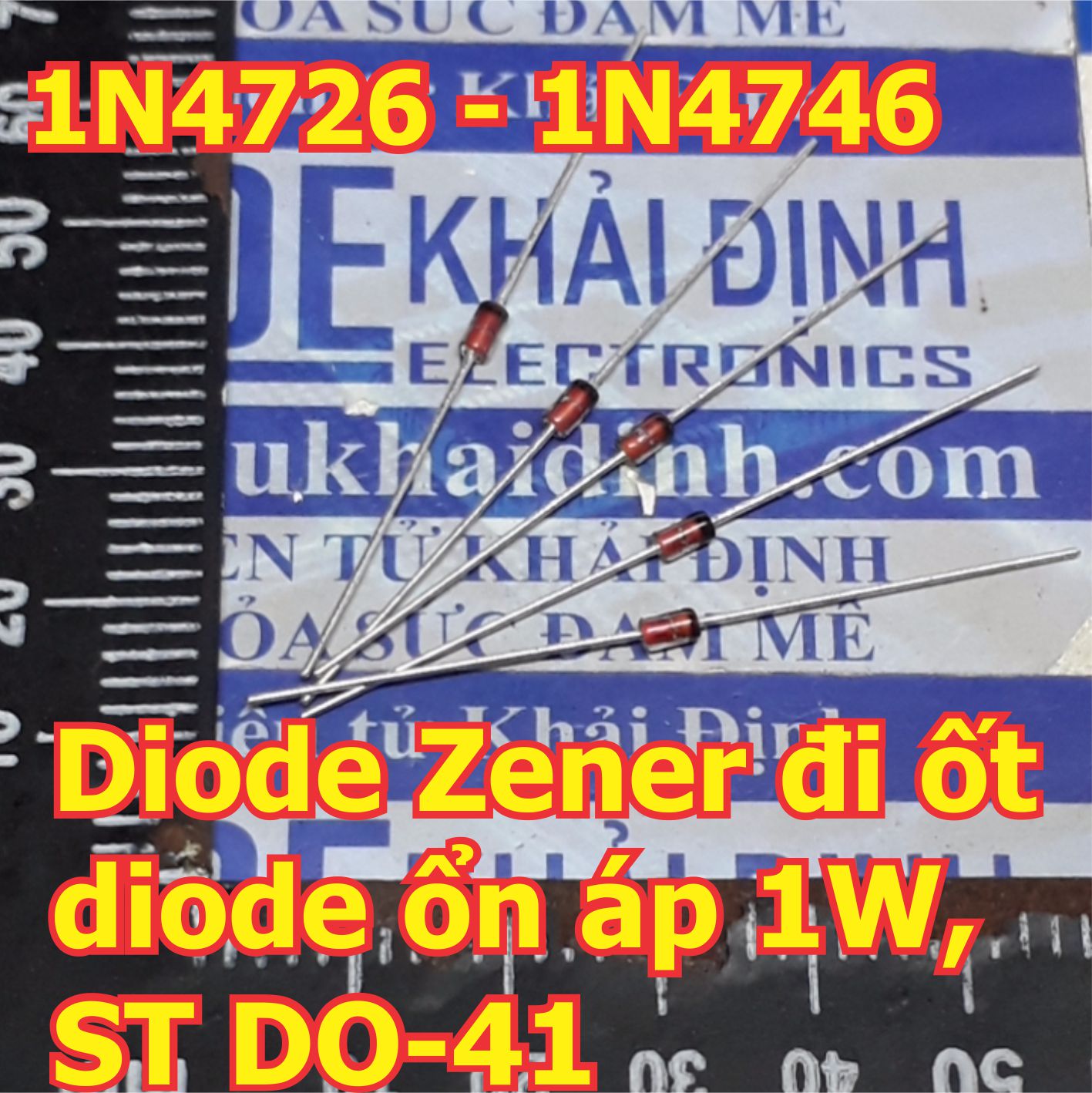 Diode Zener đi ốt diode ổn áp 1W, ST DO-41 các loại 1N4726A ~ 1N4756A kde6045