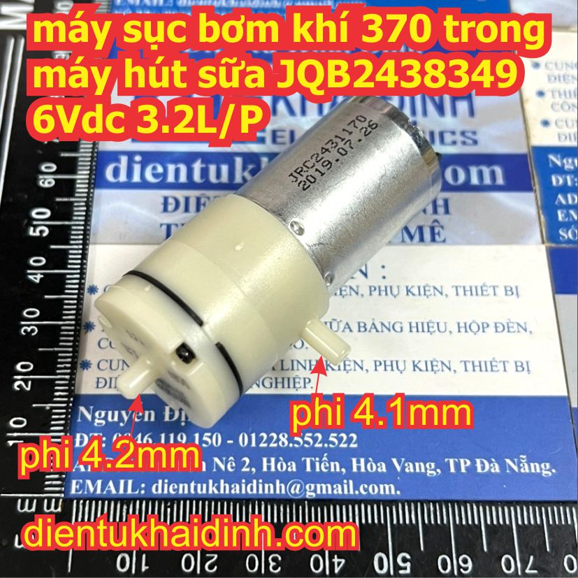 máy sục bơm khí động cơ 370 trong máy hút sữa JQB2438349 6Vdc 3.2L/P kde6052