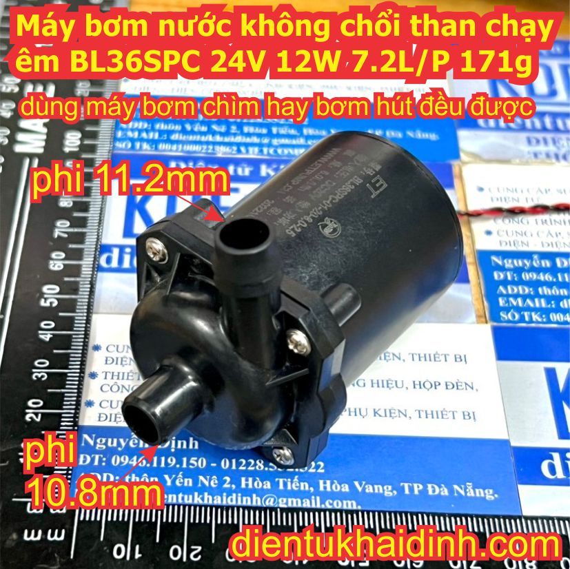 Máy bơm nước không chổi than BL36SPC 24V 12W 7.2L/P 171g kde6053