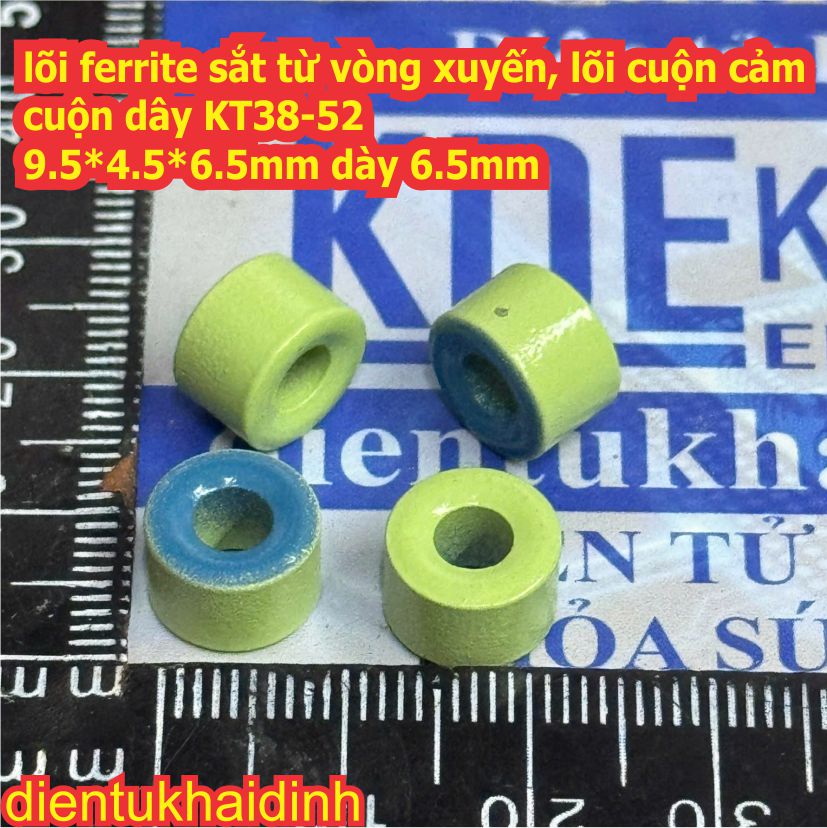 lõi ferrite sắt từ vòng xuyến, lõi cuộn cảm, lõi cuộn dây T38-52 9.5*4.5*5mm dày 5mm KT38-52 9.5*4.5*6.5mm dày 6.5mm kde6192