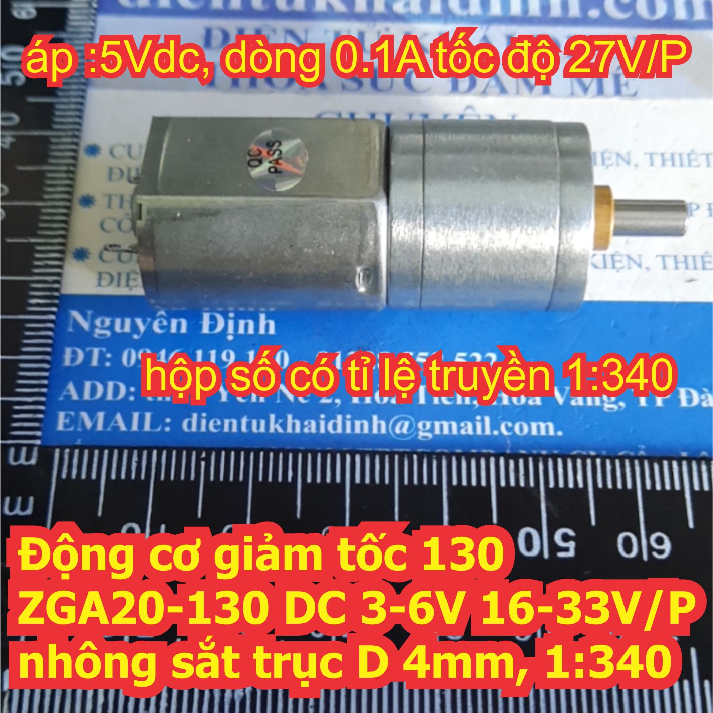 Động cơ giảm tốc 130 ZGA20-130 DC 3-6V 16-33V/P trục D 4mm, 1:340 kde6296