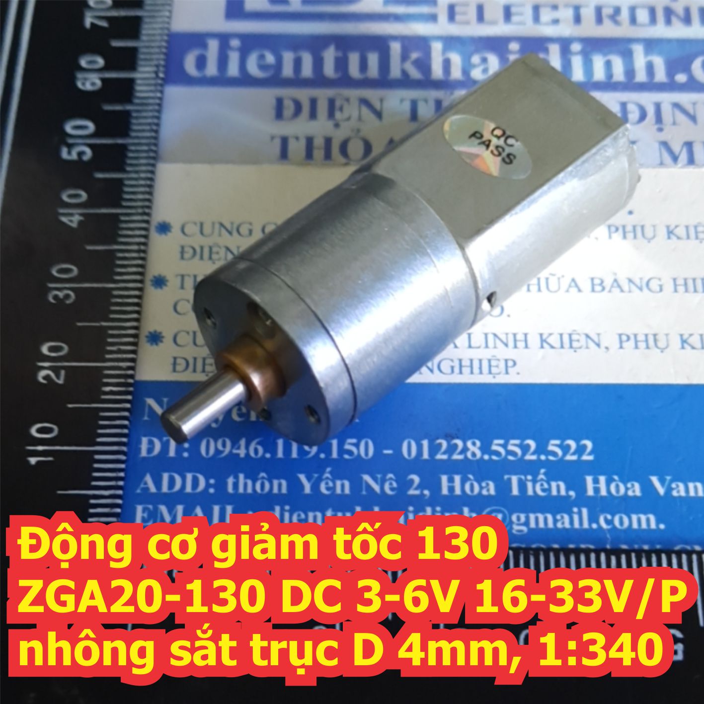 Động cơ giảm tốc 130 ZGA20-130 DC 3-6V 16-33V/P trục D 4mm, 1:340 kde6296
