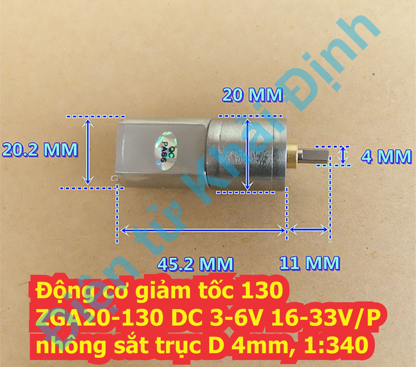 Động cơ giảm tốc 130 ZGA20-130 DC 3-6V 16-33V/P trục D 4mm, 1:340 kde6296