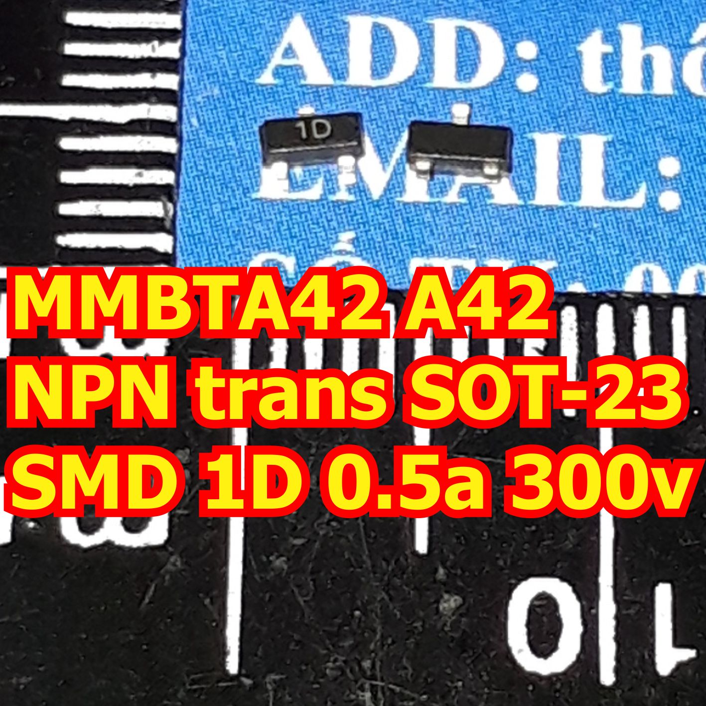 MMBTA42 A42 NPN trans SOT-23 SMD 1D 0.5a 300v kde6365