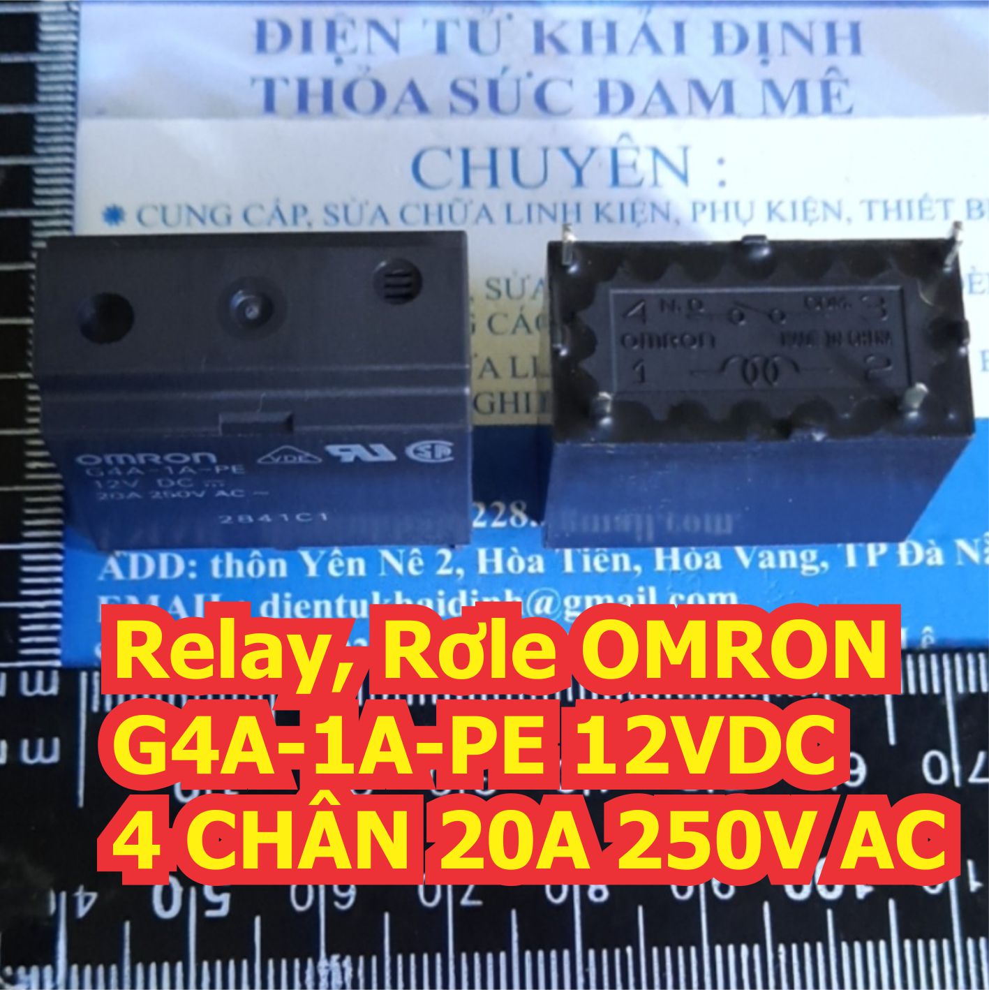 Relay Rơle điều hòa không khí OMRON G4A-1A-PE 12VDC 4 CHÂN 20A 250V AC kde6394 kde6394