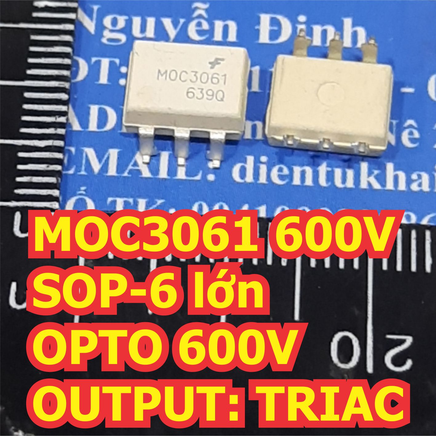 MOC3061 600V SOP-6 hoặc DIP-6 OPTO cách ly quang áp cao 600V OUTPUT: TRIAC kde2086