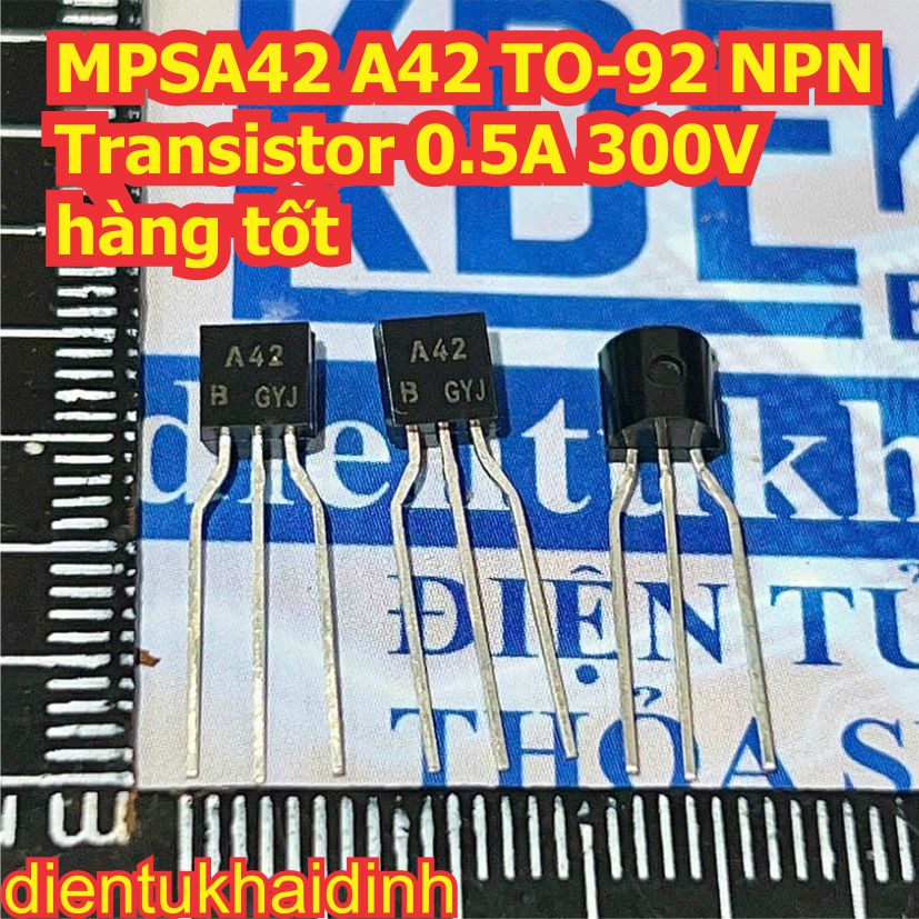 MPSA42 A42 MPSA92 A92 TO-92  transistor 0.5A 300V NPN PNP nghịch thuận kde0200