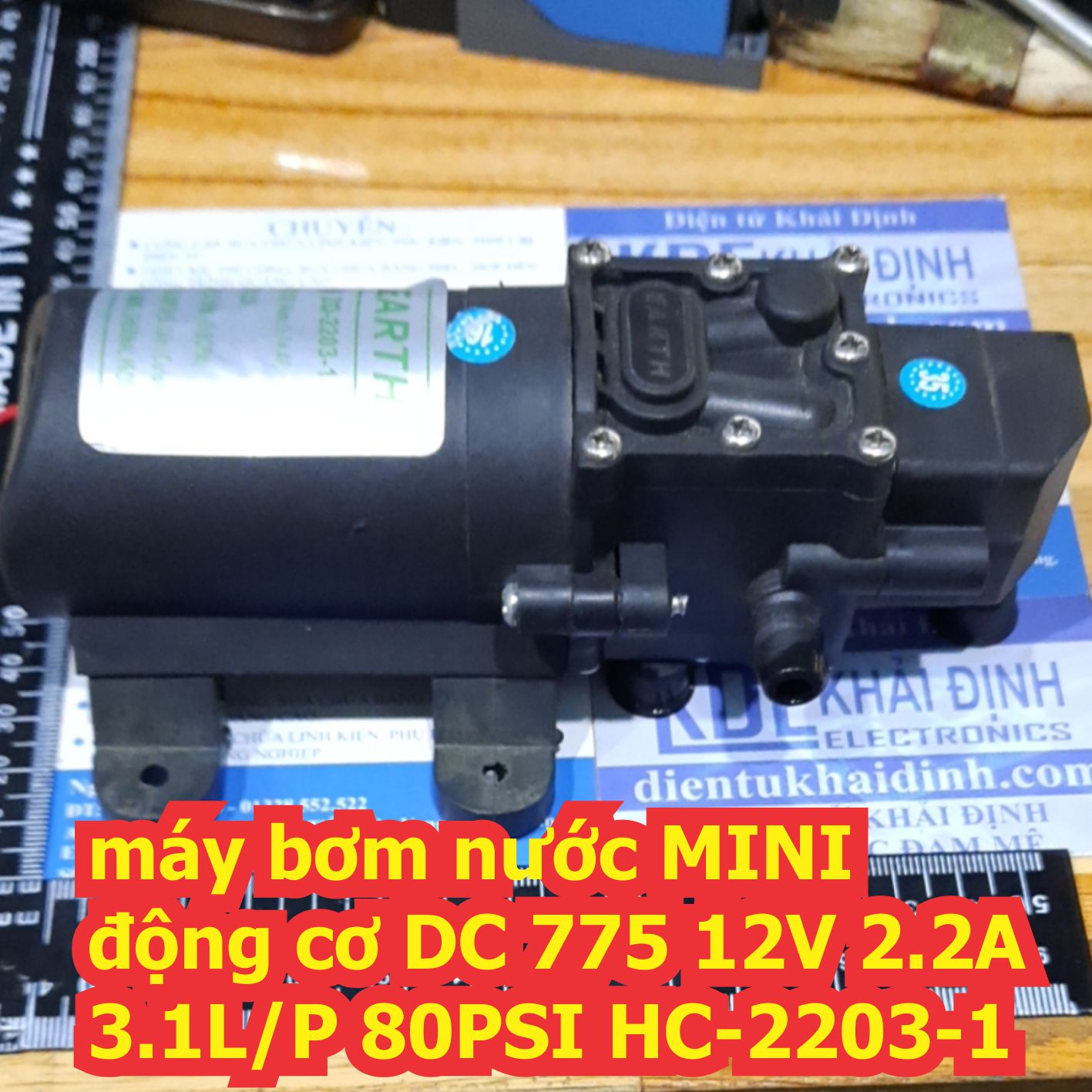 máy bơm nước MINI động cơ DC 775 12V 2.2A 3.1L/P 80PSI HC-2203-1 kde6785
