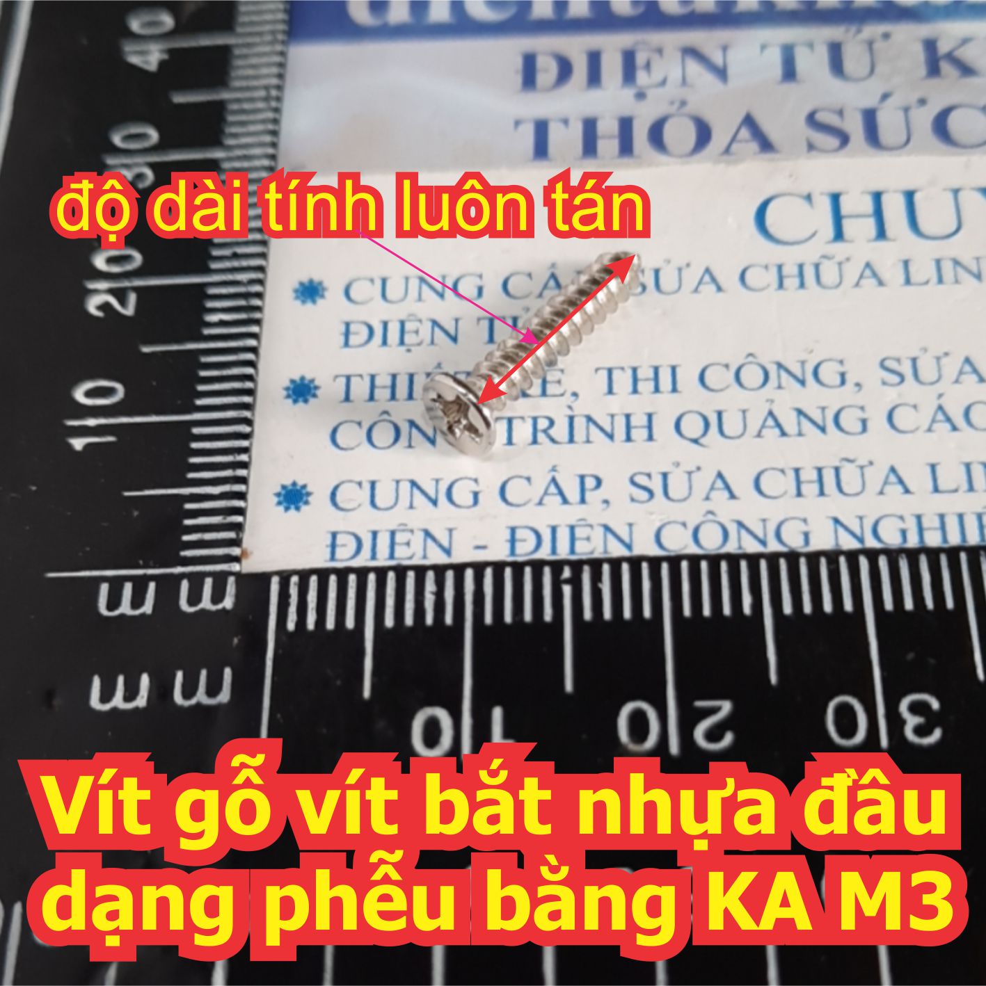 Vít gỗ vít bắt nhựa đầu dạng phễu bằng 4 chấu inox inoc KA M3 GB846 ST dài 8mm ~ 30mm kde6834