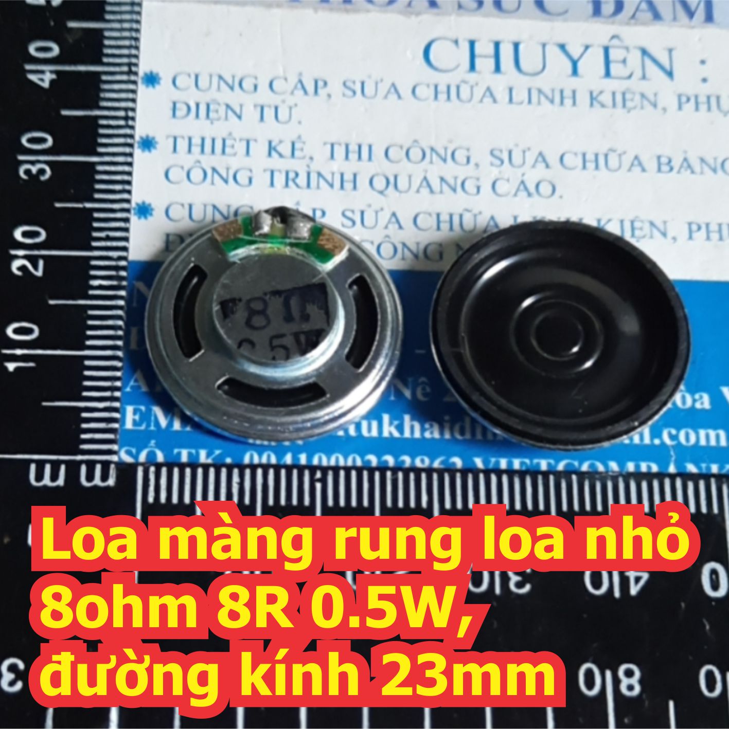 Loa màng rung loa mini nhỏ 8ohm 8R 0.5W, đường kính 23mm kde7080