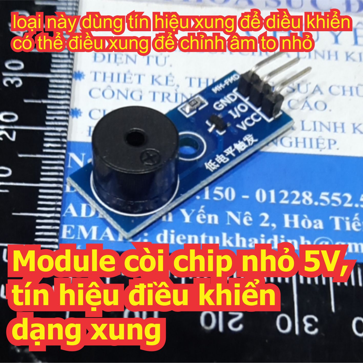 Module còi chip nhỏ 5V, tín hiệu điều khiển mức thấp hoặc dạng xung kde7101