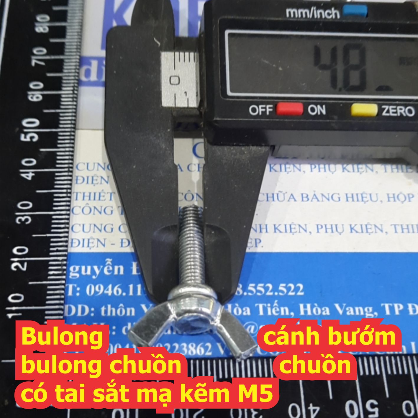 Bulong bu lông vặn tay tai sắt cánh bướm chuồn chuồn mạ kẽm M4 M5 M6 M8 dài 10~40mm kde7140