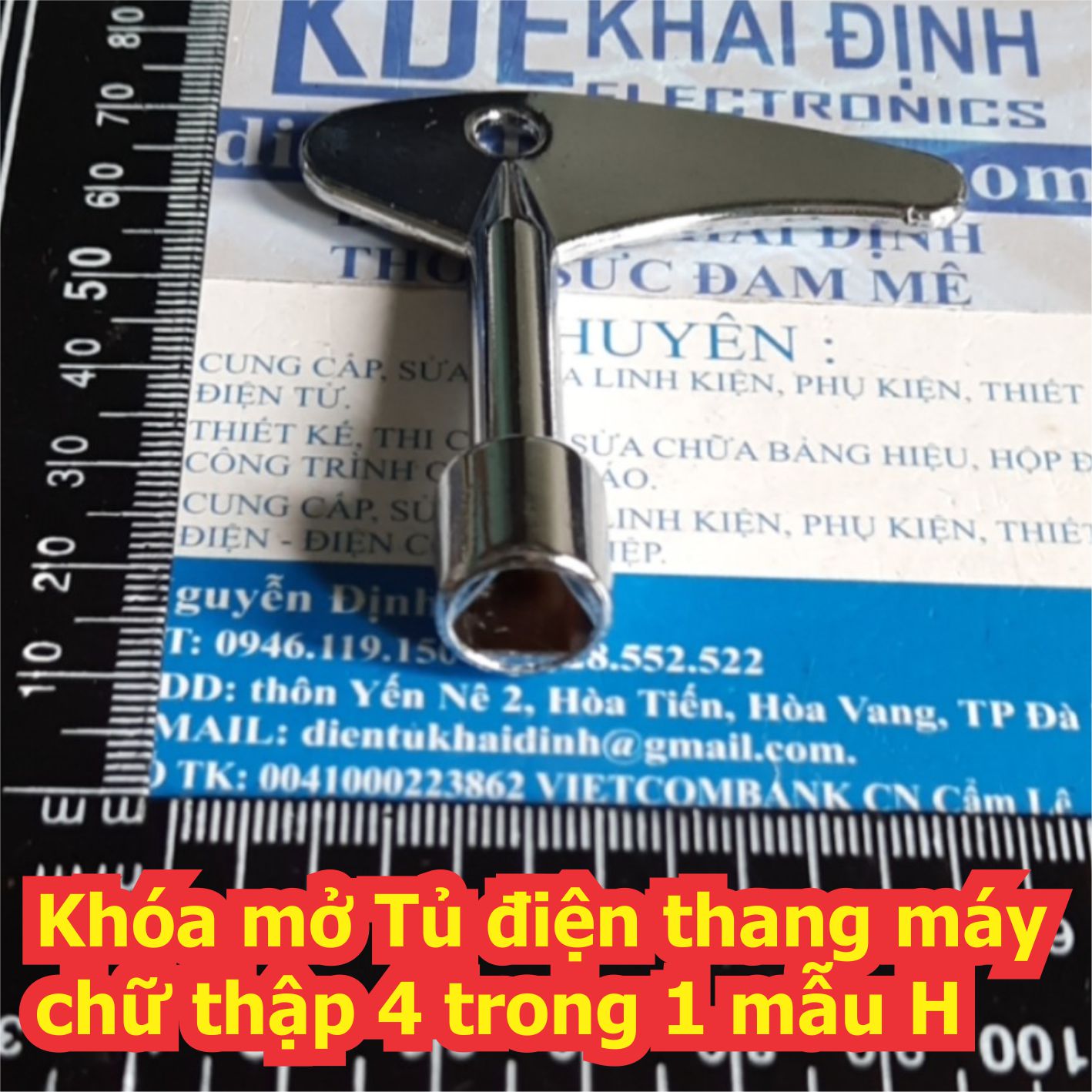 Khóa mở Tủ điện thang máy chữ thập 4 trong 1 nhiều mẫu khác nhau kde7150