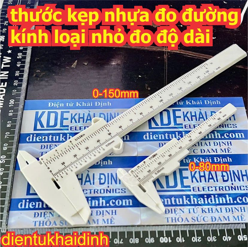 Thước kẹp nhựa đo đường kính loại nhỏ đo độ dài từ 0 ~ 80mm 0 ~ 150mm kde7171