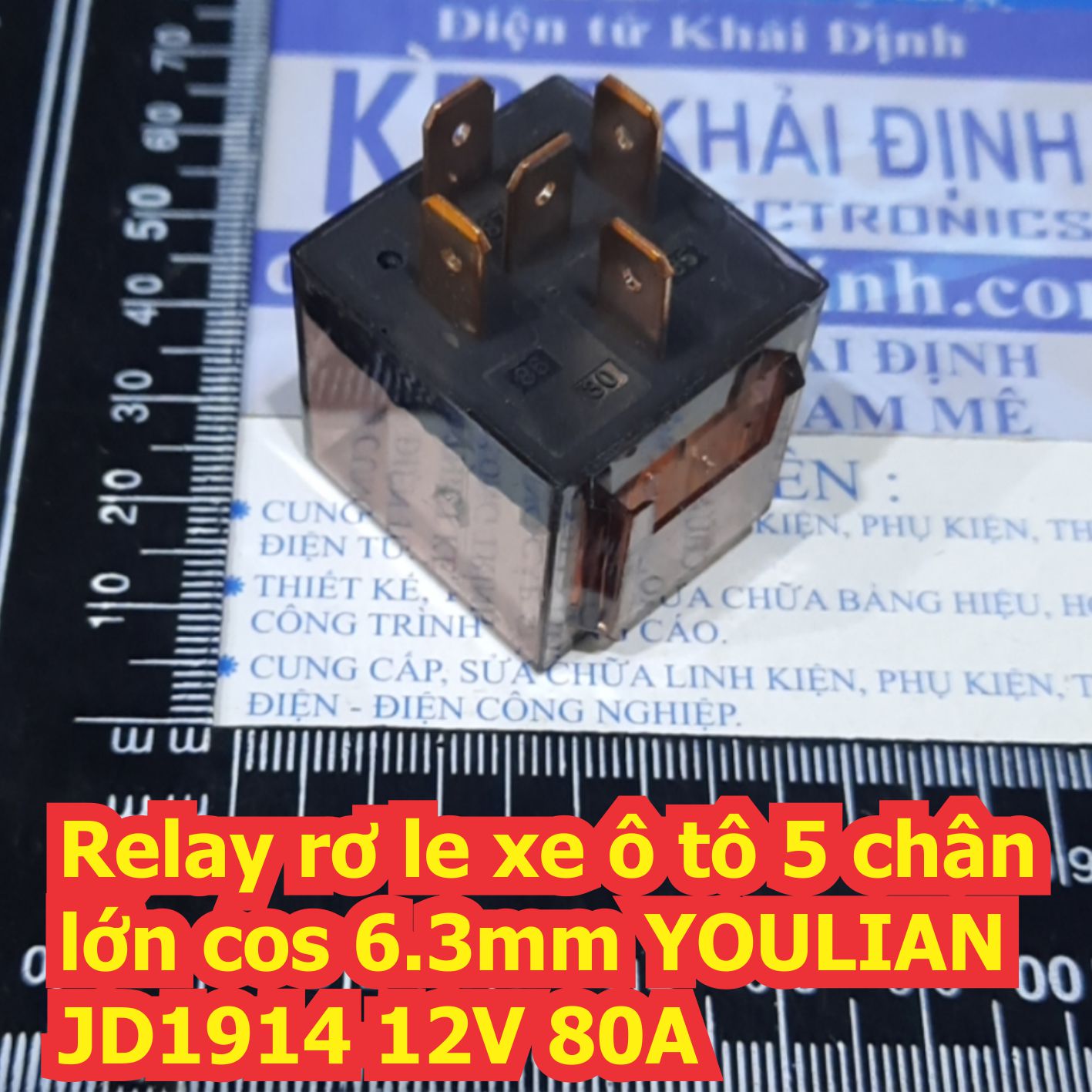 Relay rơ le xe ô tô 5 chân lớn cos 6.3mm JD1914 12V / 24V 80A / 100A kde7203
