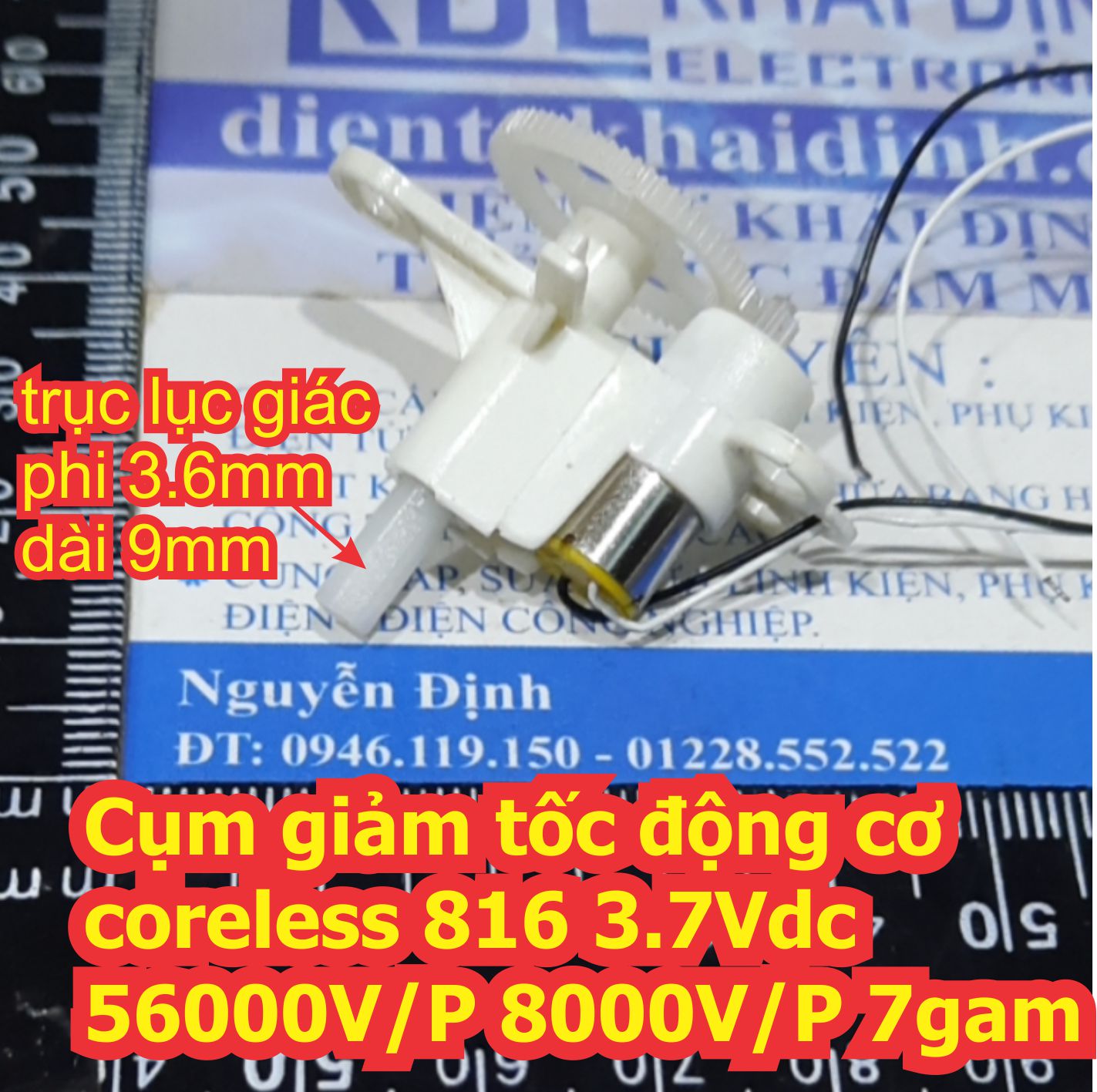 Cụm giảm tốc động cơ coreless 816 3.7Vdc 56000V/P 7gam kde7217