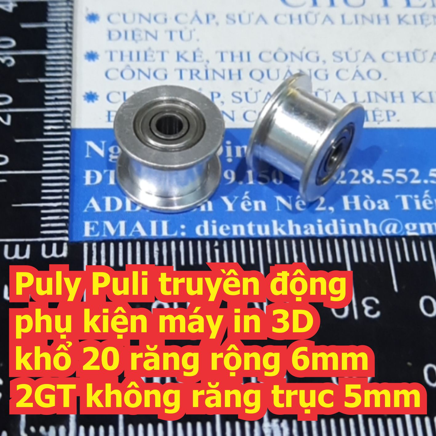 Puly Puli truyền động phụ kiện máy in 3D khổ 16 răng rộng 6mm 2GT không răng trục 3mm kde7302