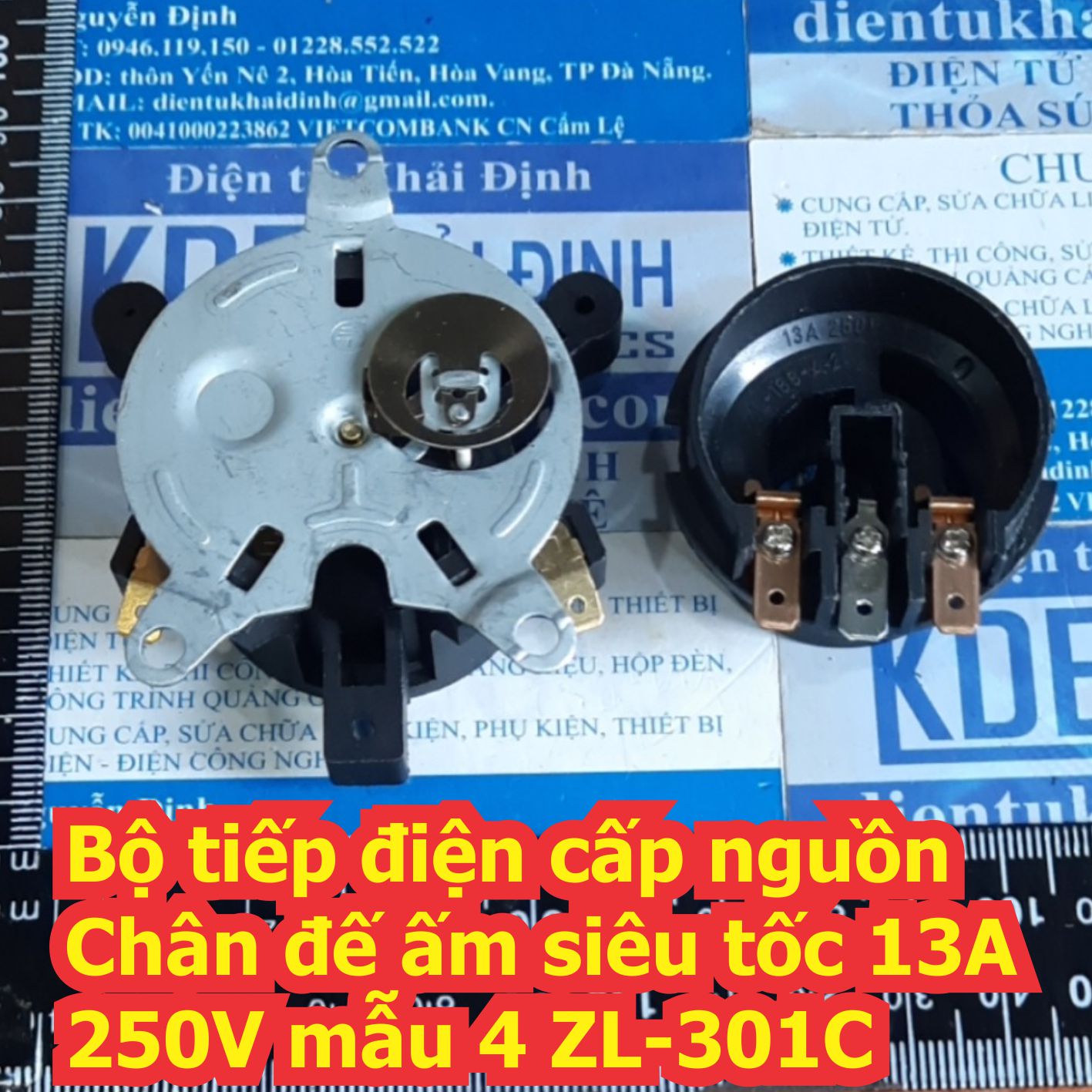 tiếp điện cấp nguồn Chân đế ấm siêu tốc 10A 16A 250V có 5 mẫu kde7361