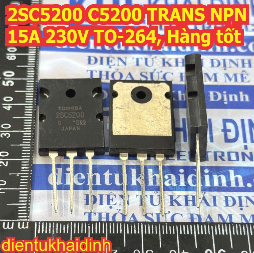 2SA1943 A1943 2SC5200 C5200  TO-264 transistor thuận NPN nghịch PNP sò âm ly 15A 230V Hàng tốt kde7395